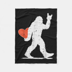 Valentijnsdag Bigfoot Rock Heart Sasquatch Dames Fleece Deken