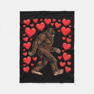 Valentijnsdag Bigfoot Rode Harten Grappige Sasquat Fleece Deken