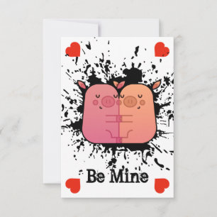 Valentijnsdag Biggetjes Valentijnkaart Bedankkaart