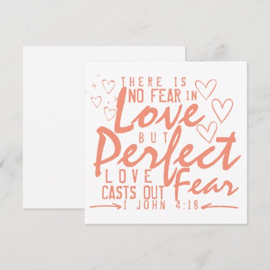 Valentijnsdag Bijbelvers: 1 Johannes 4:18 Feestdagenkaart (Voorkant / Achterkant)