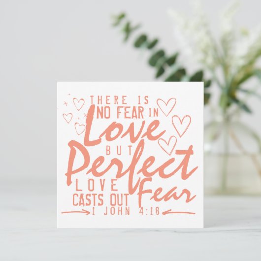Valentijnsdag Bijbelvers: 1 Johannes 4:18 Feestdagenkaart (Staand voorkant)