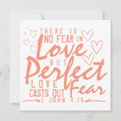 Valentijnsdag Bijbelvers: 1 Johannes 4:18 Feestdagenkaart (Voorkant)