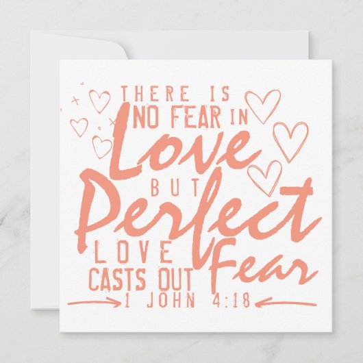 Valentijnsdag Bijbelvers: 1 Johannes 4:18 Feestdagenkaart (Voorkant)