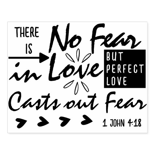 Valentijnsdag Bijbelvers: 1 Johannes 4:18 Rubberstempel (Afrduk)