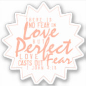 Valentijnsdag Bijbelvers: 1 Johannes 4:18 Sticker (Voorkant)