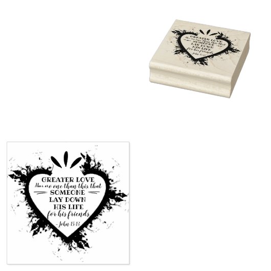 Valentijnsdag Bijbelvers: Johannes 15:13 Rubberstempel (Gestempeld)