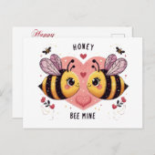 Valentijnsdag bijen feestdagenkaart (Voorkant / Achterkant)