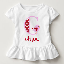 Valentijnsdag Bird Ruffle Shirt Initiaal C