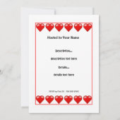 Valentijnsdag Birthday Hearts Party Invision N Kaart (Achterkant)