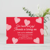 Valentijnsdag Birthday Party Hearts Floating Kaart (Staand voorkant)