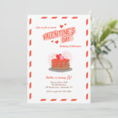 Valentijnsdag Birthday Party Invitation Kaart (Staand voorkant)