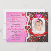 Valentijnsdag Birthday Party Photo Invitations Kaart (Voorkant)
