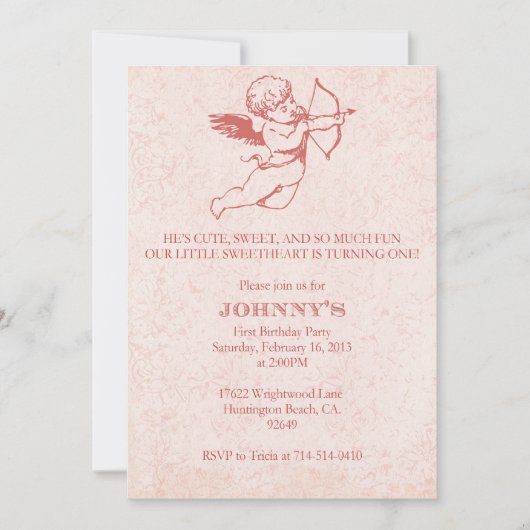 Valentijnsdag Birthday Uitnodiging | Aangepaste be (Voorkant)