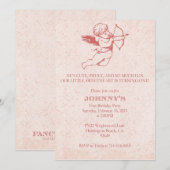 Valentijnsdag Birthday Uitnodiging | Aangepaste be (Voorkant / Achterkant)