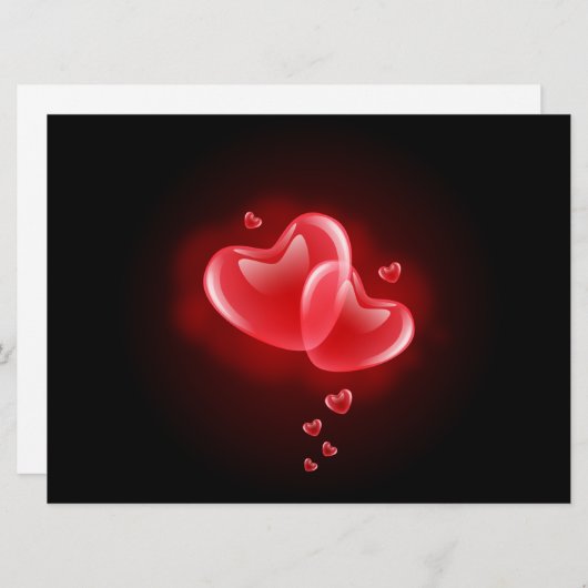 Valentijnsdag blaasharten feestdagenkaart (Voorkant / Achterkant)