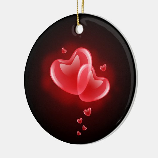 Valentijnsdag blaasharten keramisch ornament (Links)