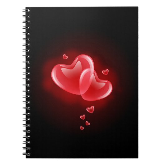 Valentijnsdag blaasharten notitieboek (Voorkant)