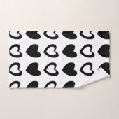 Valentijnsdag Black en White Hearts Pattern Bad Handdoek (Handdoek)