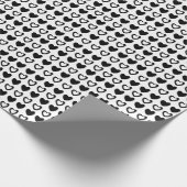 Valentijnsdag Black en White Hearts Pattern Cadeaupapier (Hoek)