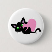 Valentijnsdag Black Kat Button (Voorkant)