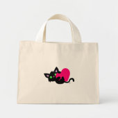 Valentijnsdag Black Kat Canvas tas (Voorkant)