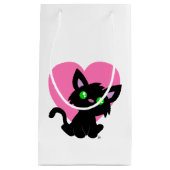 Valentijnsdag Black Kat Gift Bag Klein Cadeauzakje (Voorkant)