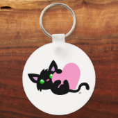 Valentijnsdag Black Kat Sleutelhanger (Voorkant)