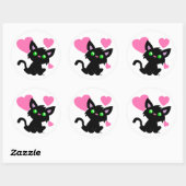 Valentijnsdag Black Kat Sticker (Vel)