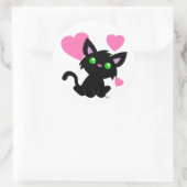 Valentijnsdag Black Kat Sticker (Tas)