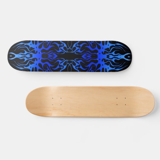 Valentijnsdag Blauw Hart Tribal Tattoo Persoonlijk Skateboard (Horizontaal)