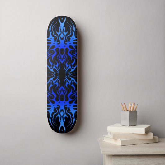 Valentijnsdag Blauw Hart Tribal Tattoo Persoonlijk Skateboard (Muurkunst)