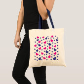 Valentijnsdag Blauw Roze Cute Harten Patroon Tote Bag (Voorkant (product))