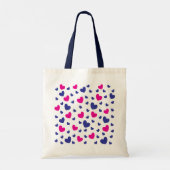 Valentijnsdag Blauw Roze Cute Harten Patroon Tote Bag (Achterkant)