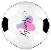 Valentijnsdag Blauwe roze roze naam Voetbal (Gedraaid)