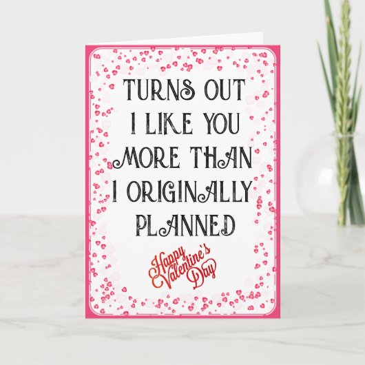 Valentijnsdag blijkt dat ik meer van je hou dan feestdagen kaart (Voorkant)