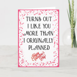 Valentijnsdag blijkt dat ik meer van je hou dan feestdagen kaart