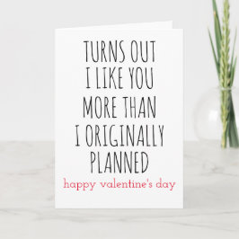 Valentijnsdag blijkt dat ik meer van je hou dan feestdagen kaart