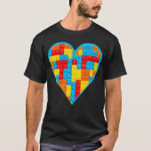 Valentijnsdag Block Brick Heart T-shirt (Voorkant)