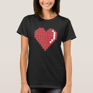Valentijnsdag Block Brick Heart Valentijn Buildin T-shirt