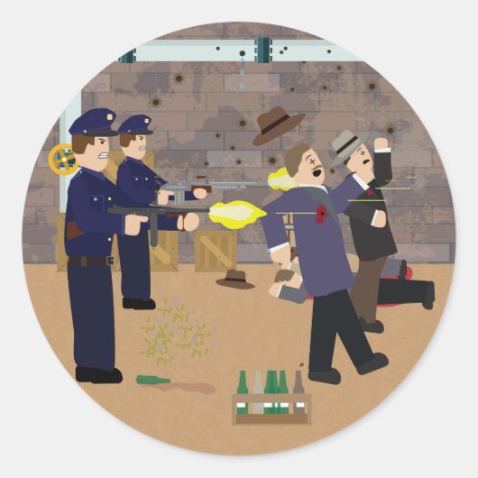 Valentijnsdag bloedbad (eenvoudige geschiedenis) ronde sticker (Voorkant)