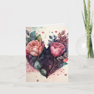 Valentijnsdag Bloeiende Hartkaart Voor Je Geliefde Kaart