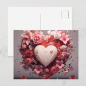 Valentijnsdag bloem hart cadeau briefkaart voor he (Voorkant / Achterkant)