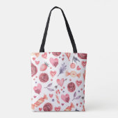 Valentijnsdag Bloemen En Snoep Tote Bag (Achterkant)