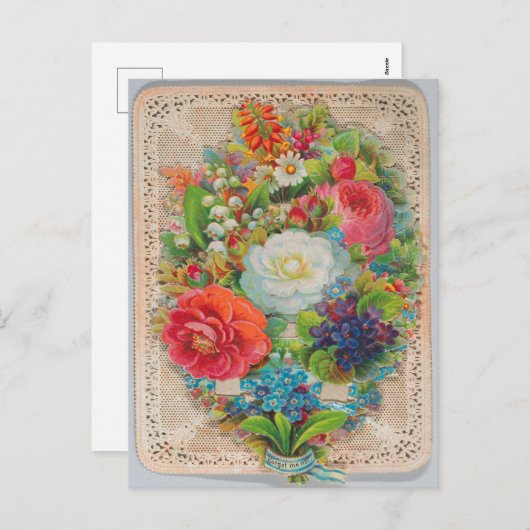 Valentijnsdag  bloemen feestdagenkaart (Voorkant / Achterkant)