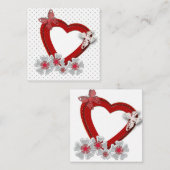 Valentijnsdag bloemen florale rode bloedvlinder notitiekaartje (Voorkant / Achterkant)