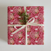 Valentijnsdag Bloemen Hartpatroon Cadeaupapier