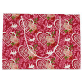  Valentijnsdag Bloemen Hartpatroon Groot Cadeauzakje (Achterkant)