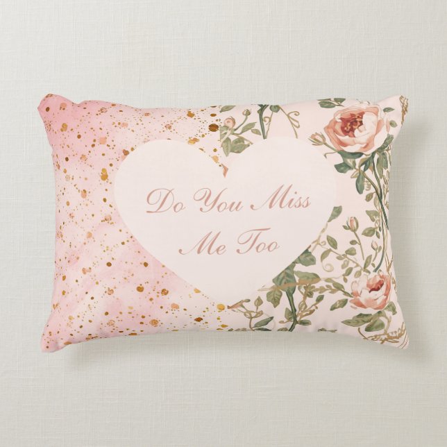 Valentijnsdag, Bloemen Pixels, Mis je mij ook Accent Kussen (Voorkant)