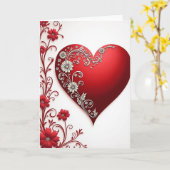 Valentijnsdag Bloemhartkaart Kaart (Gele Bloem)