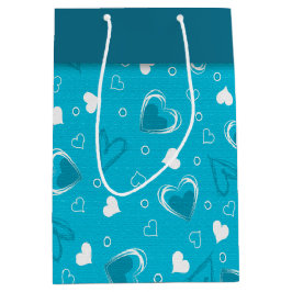 Valentijnsdag Blue Hearts Medium Cadeauzakje